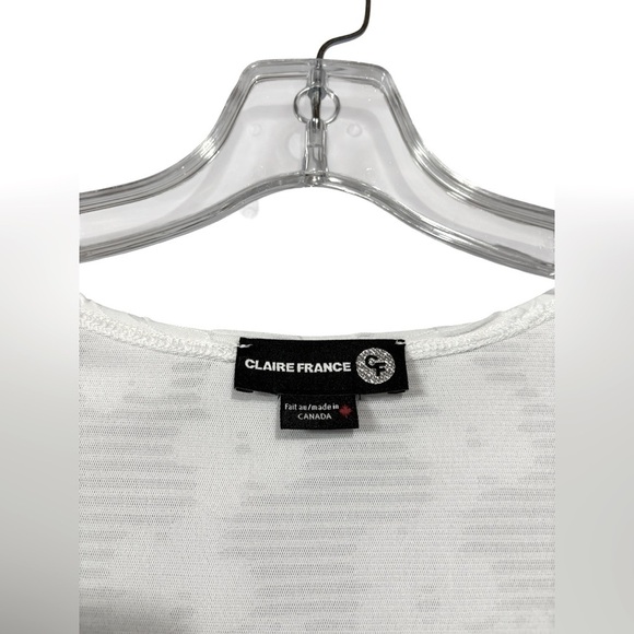 NWOT, Claire France, Elegant Plus-Size Textured Blouse, 2X, White - Picture 4 of 8